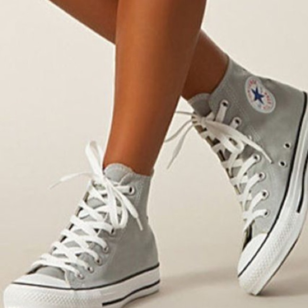 Light Grey High Top Converse