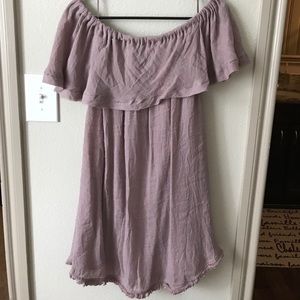 Purple Off the Shoulder Dress