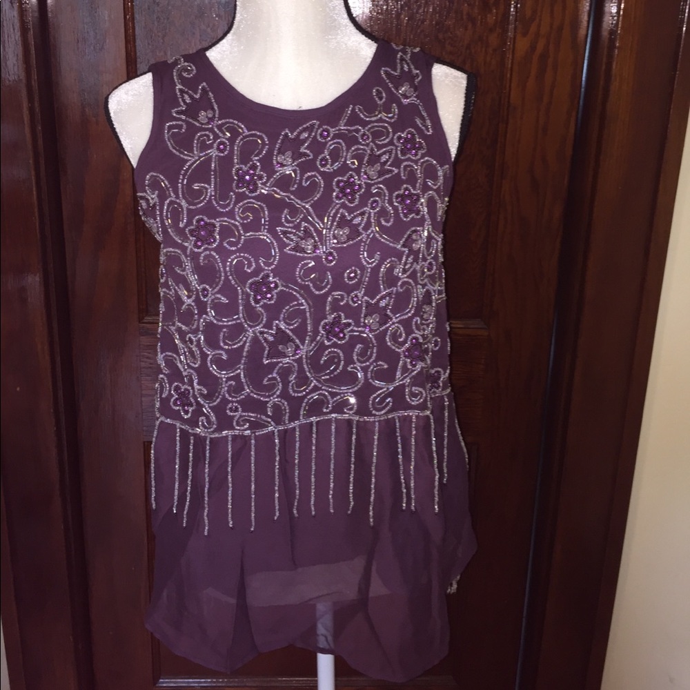 Dark purple sequence top Size S