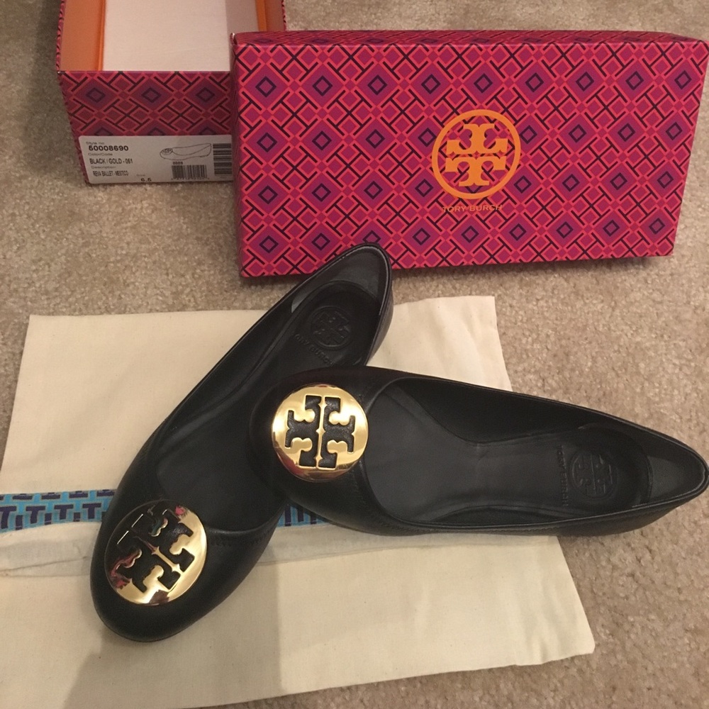 Tory Burch flats with gold