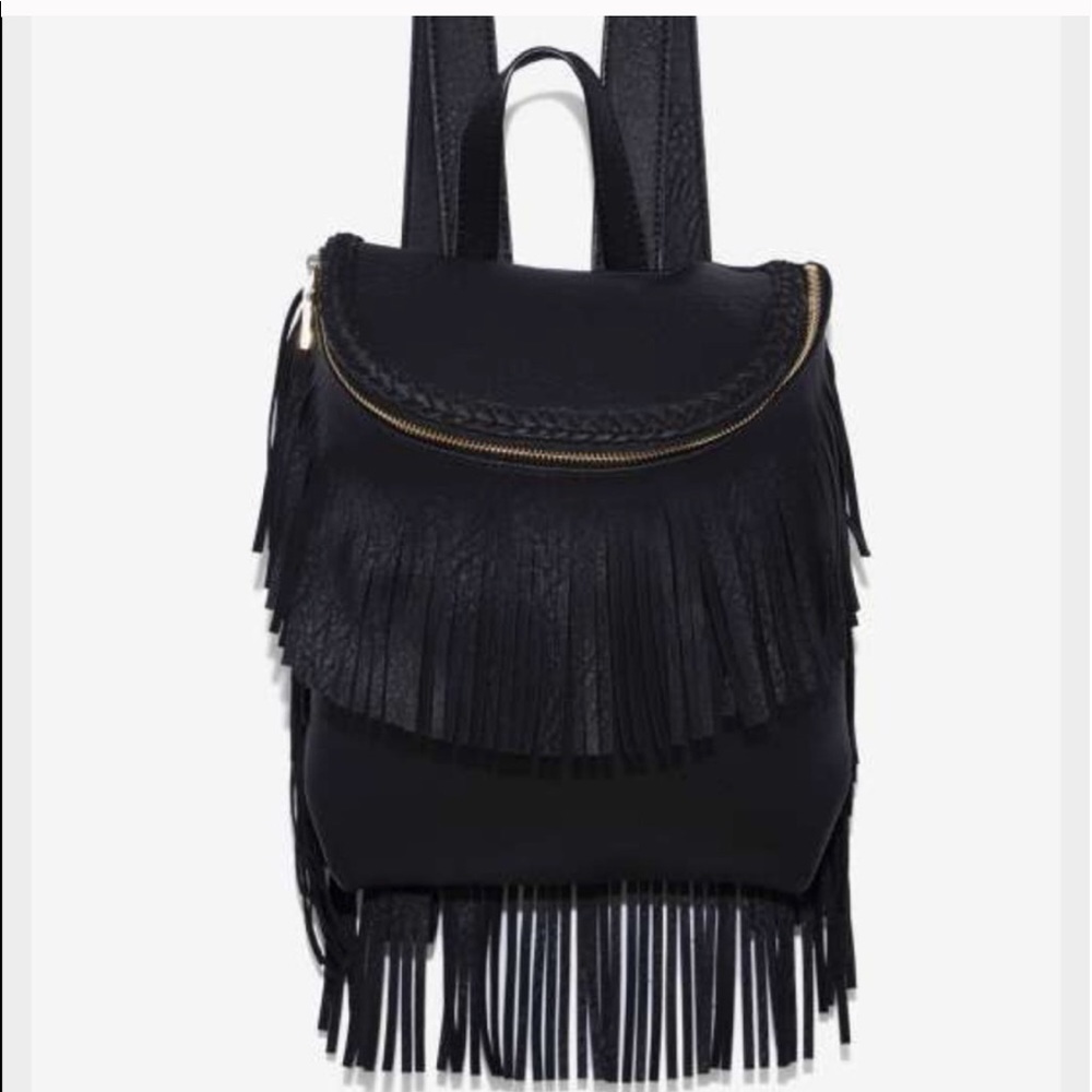 Blush With Fate Fringe Backpack - Black