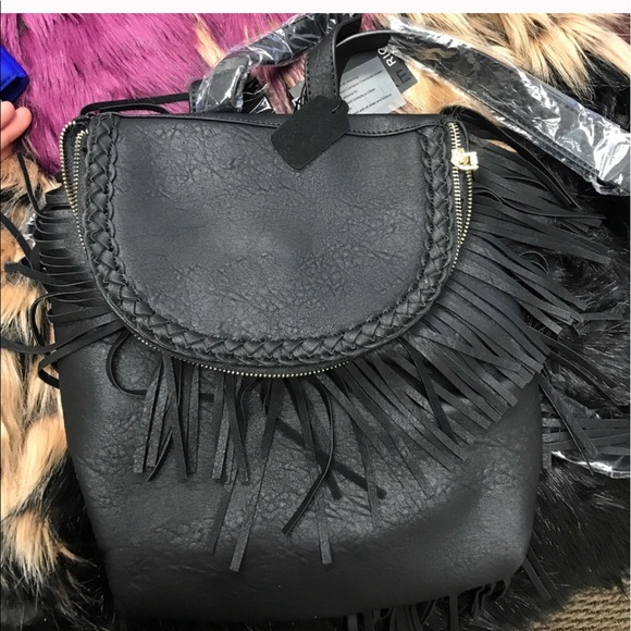 Blush With Fate Fringe Backpack - Black - Picture 3 of 4