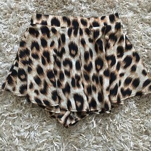 CHEETAH LEOPARD PRINT SUMMER FLOWY SHORTS NEW