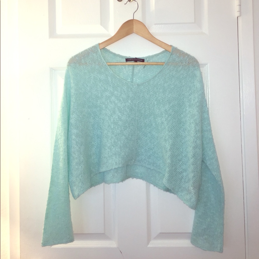 Teal crop sweater