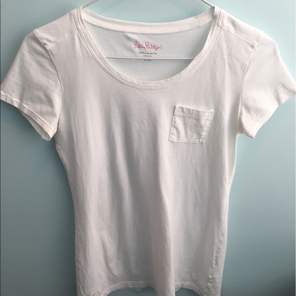 Lilly Pulitzer white pocket tee