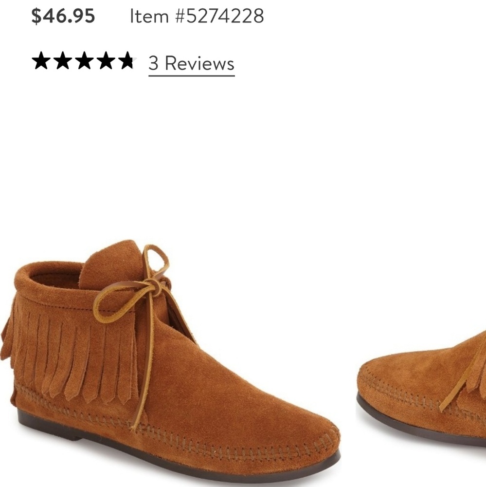 New Minnetonka Fringe brown suede bootie