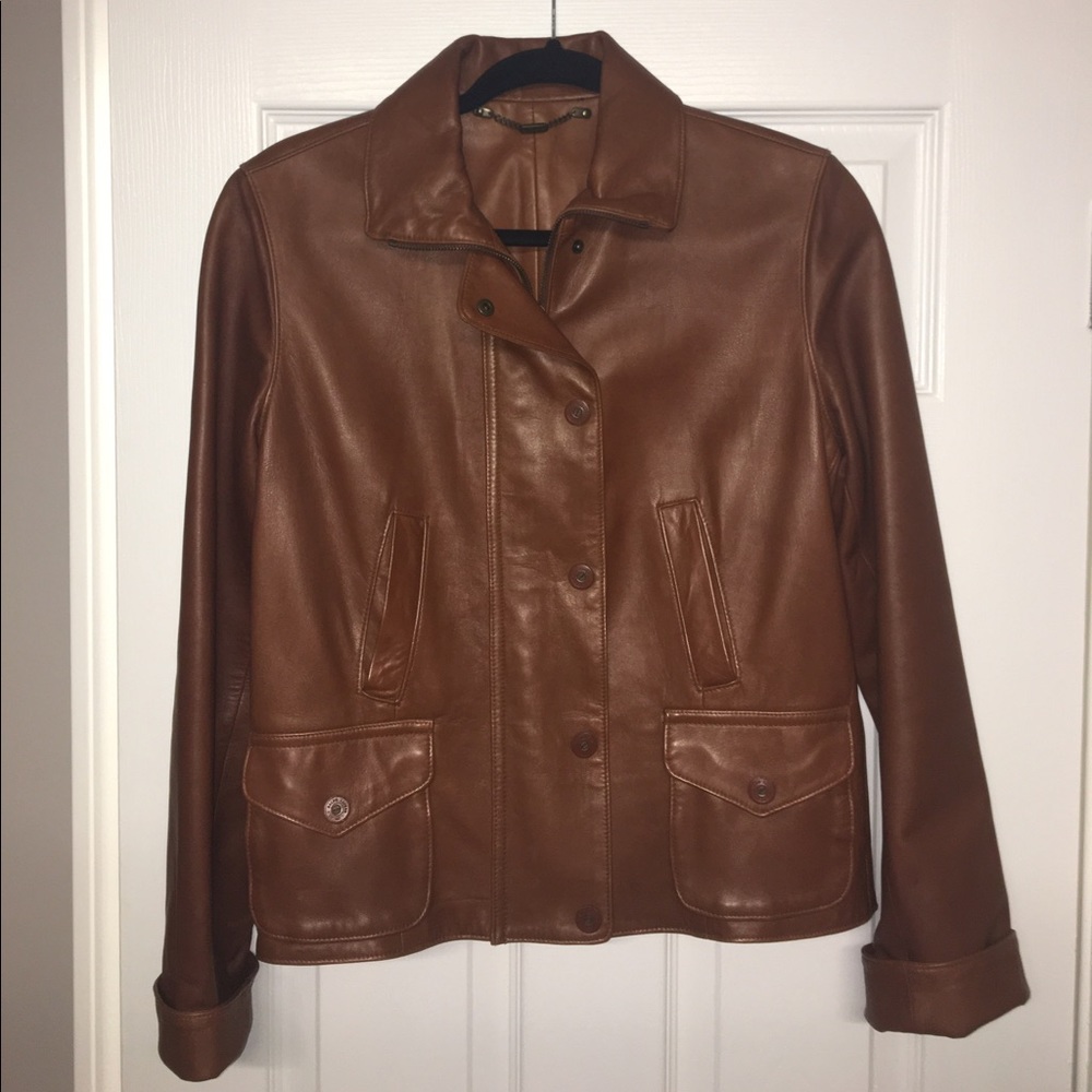 Ralph Lauren genuine brown leather jacket