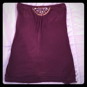 Hollister Maroon Tube Top with jewel details