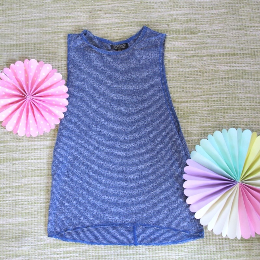 TOPSHOP Blue Knit Tank