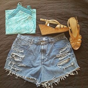 High waisted cut-offs