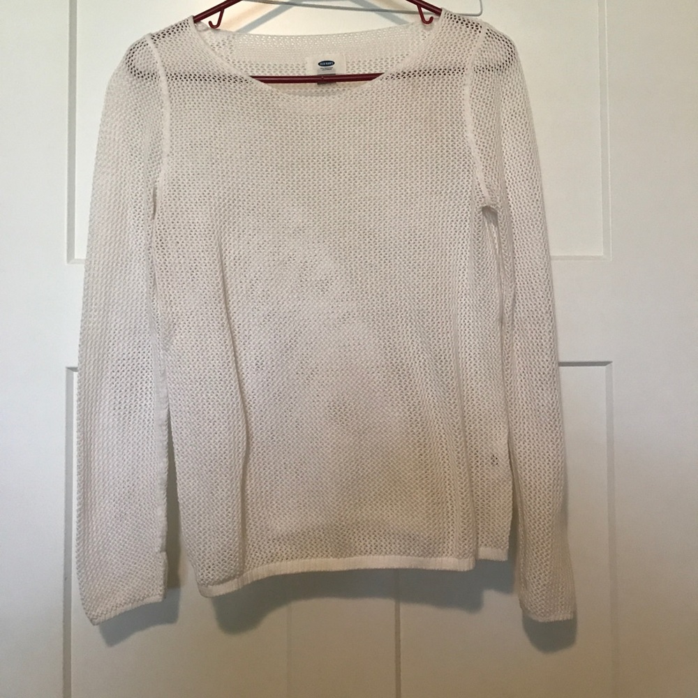 Loose Knit White Sweater