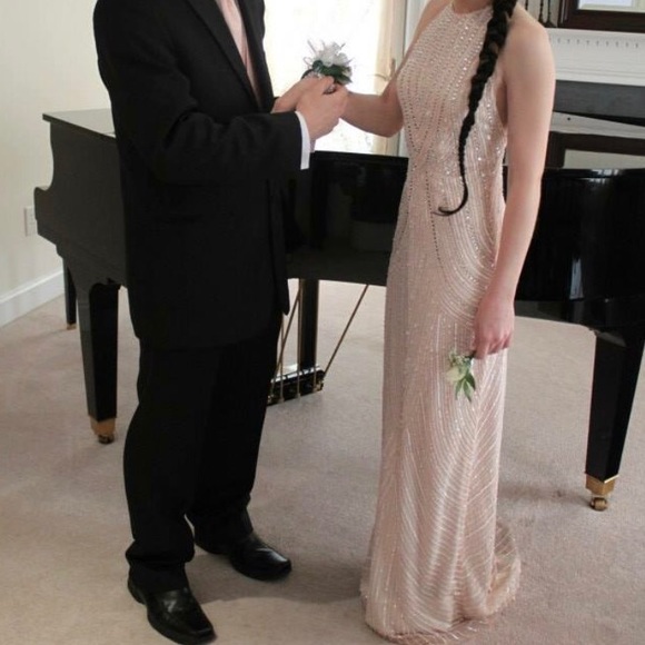 Champagne/Pale Pink Scala Formal/Prom Dress - Picture 3 of 4