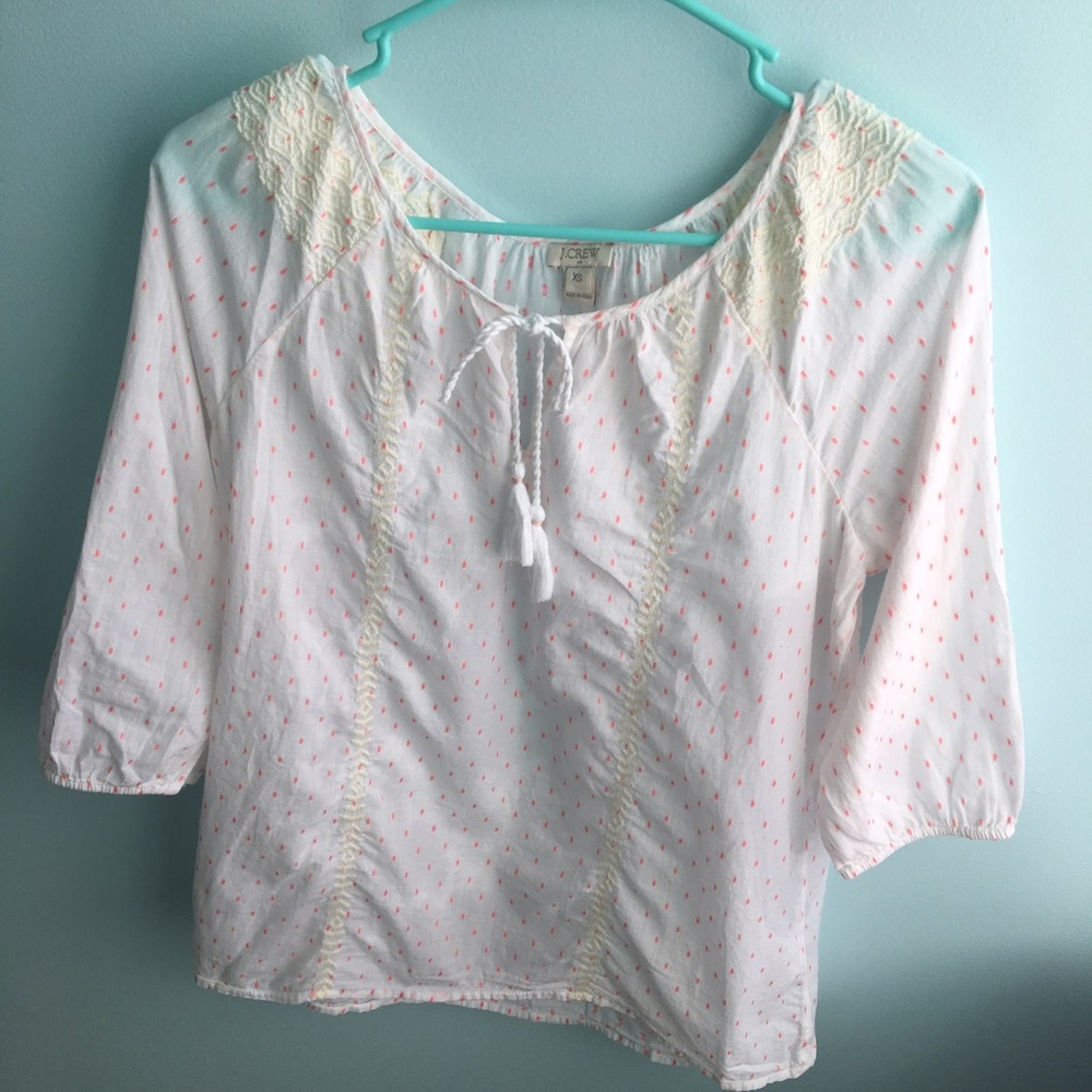 J Crew Factory tie front blouse