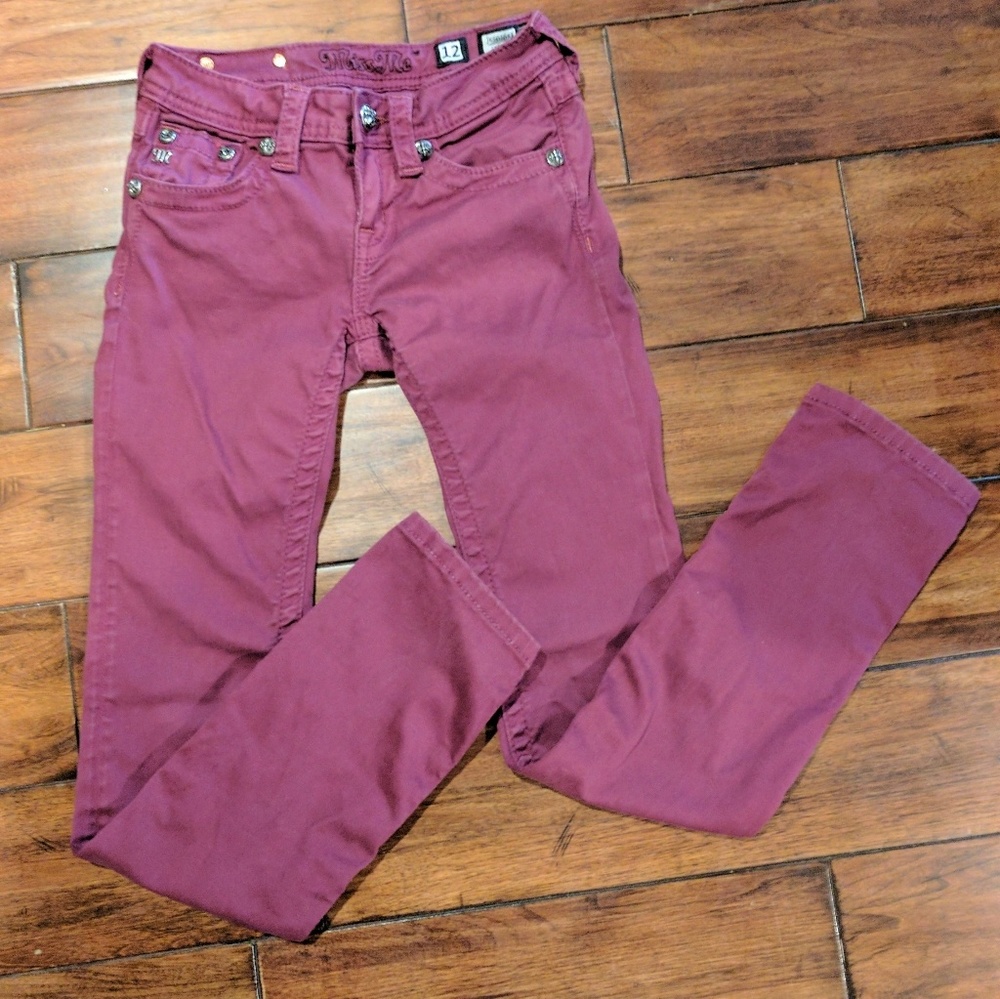Girls Miss Me Raspberry Skinny Jeans