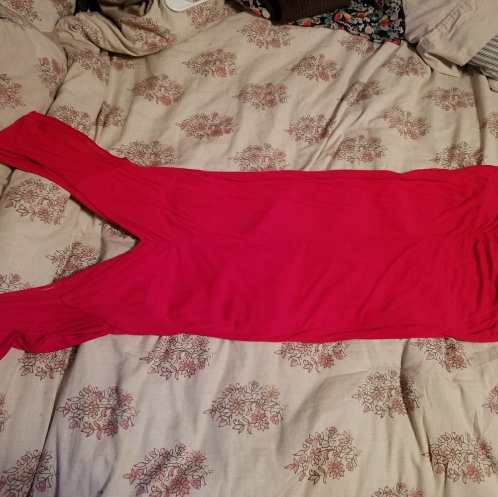 Ruched red dress