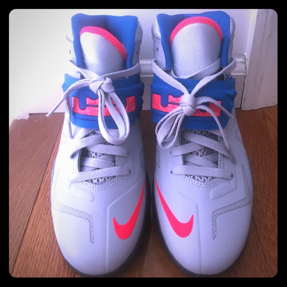 Gray, Blue, Pink Nike Lebron
