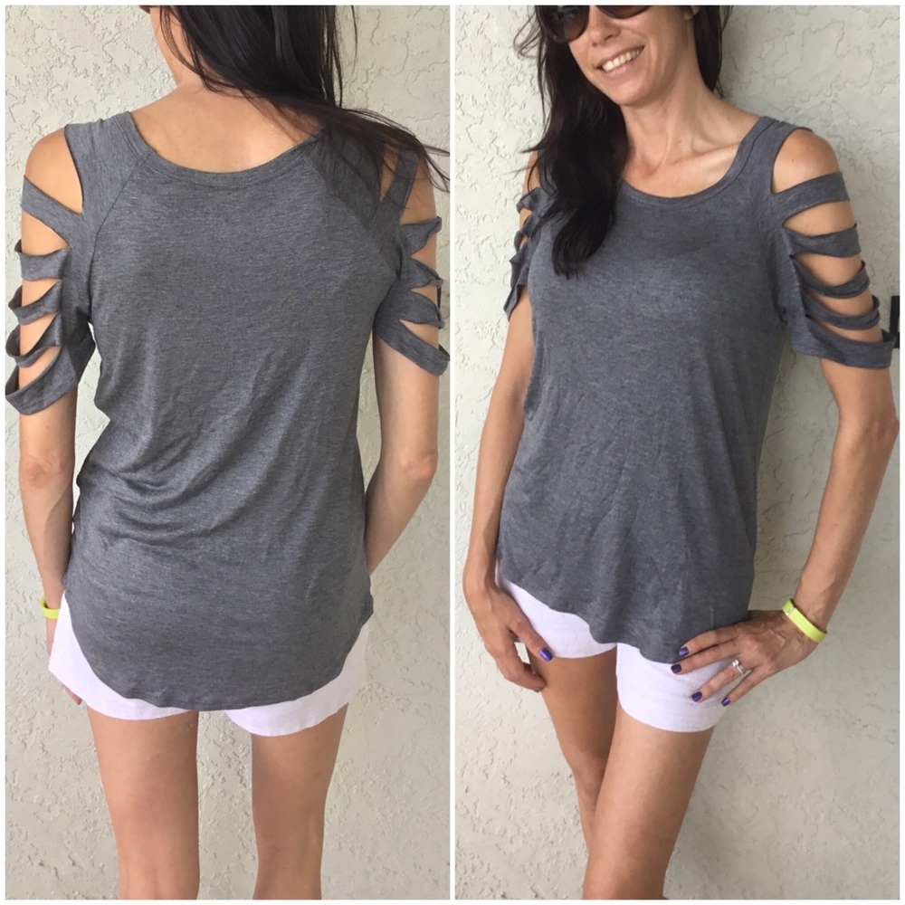 Laser Cut Out Sleeve Top XL - Picture 2 of 2