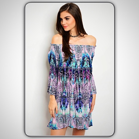 💥HOTSALE💥Chic Off Shoulder Tunic Slip Dress SML - Picture 2 of 5