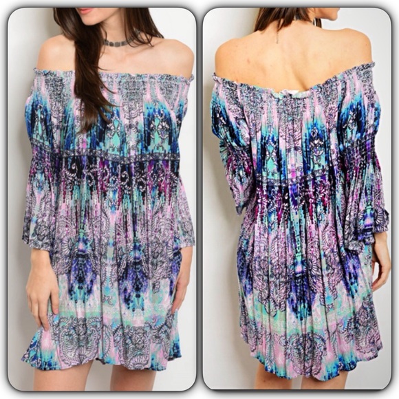 💥HOTSALE💥Chic Off Shoulder Tunic Slip Dress SML - Picture 4 of 5