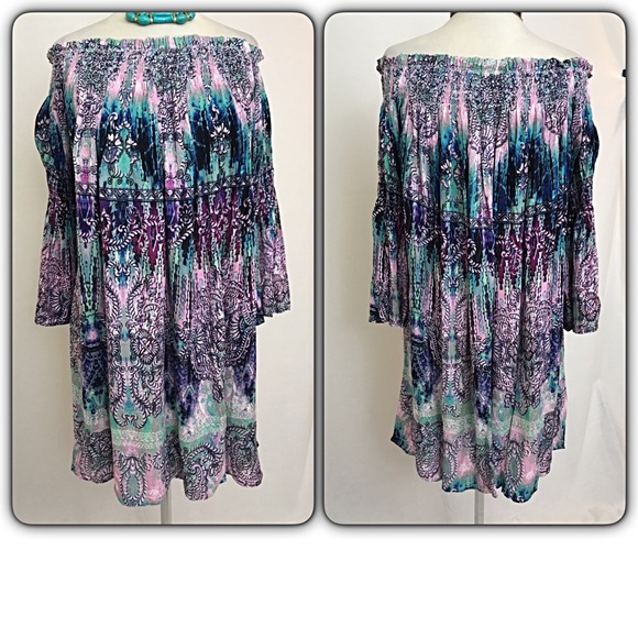 💥HOTSALE💥Chic Off Shoulder Tunic Slip Dress SML - Picture 3 of 5