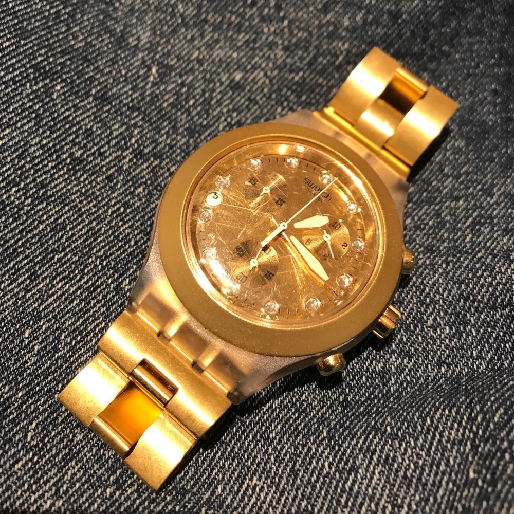 Gold Swatch Watch