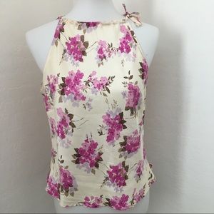 Ann Taylor Loft Tie Spaghetti Strap Blouse Sz 10