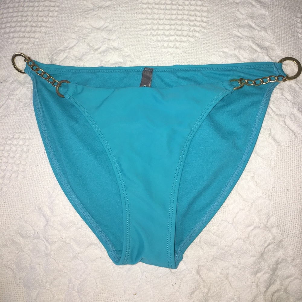 Turquoise Bikini bottoms with gold chains