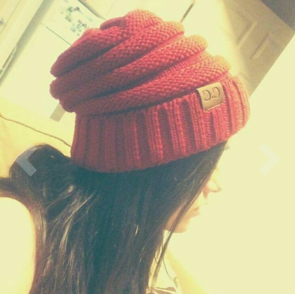 Womens beanie hats thick winter knitted slouch