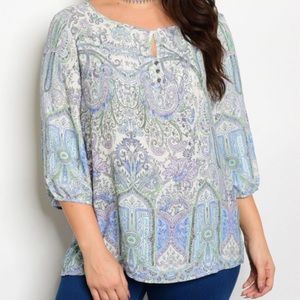 Beautiful paisley top plus sizes coming soon