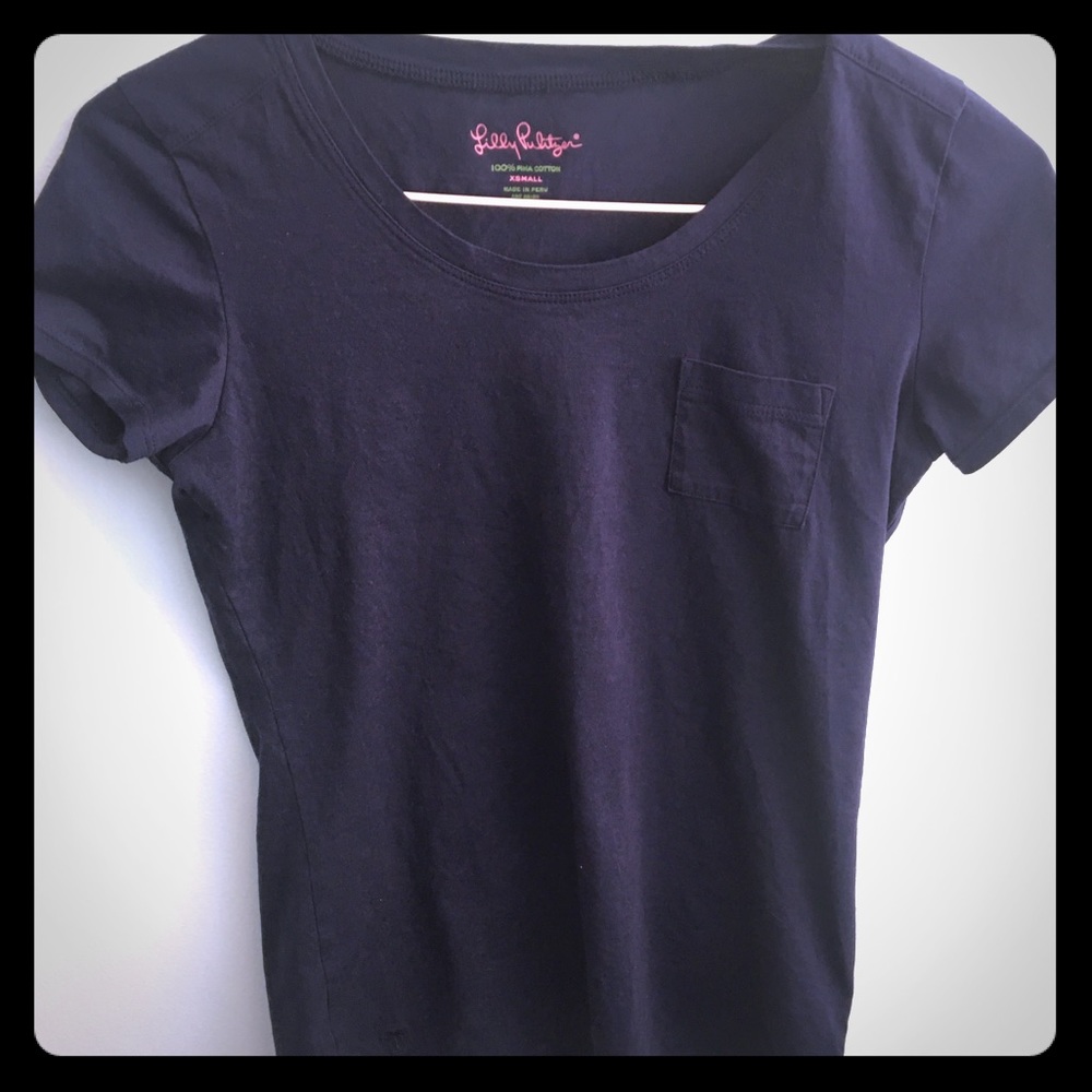 Lilly Pulitzer navy pocket tee