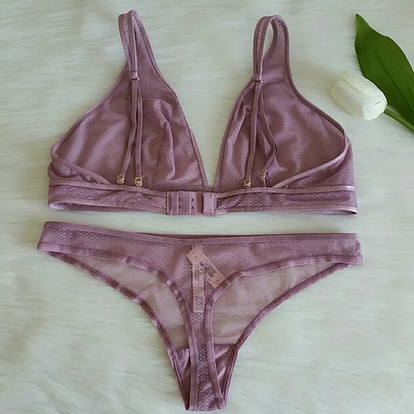 VS Bralette size L & Panty Thong size M. nwt - Picture 4 of 7