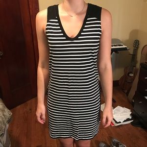 Black striped mini dress