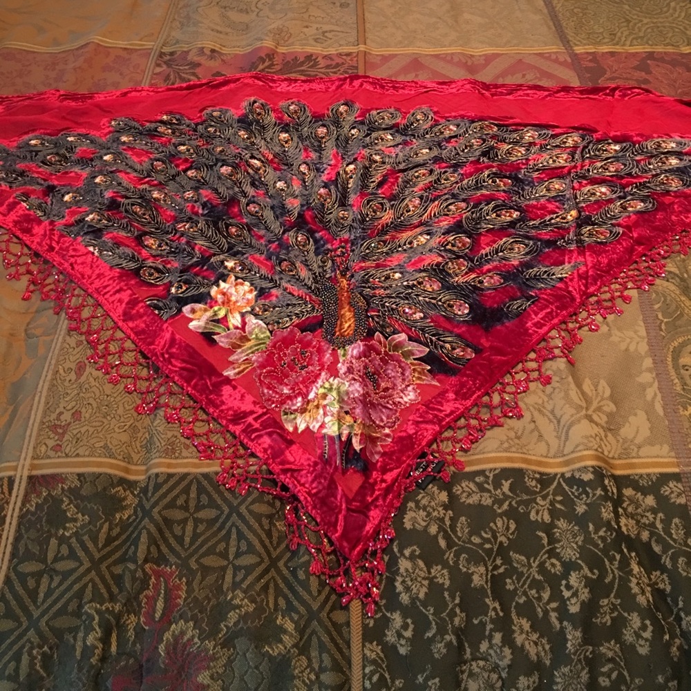 Beautiful unique peacock scarf