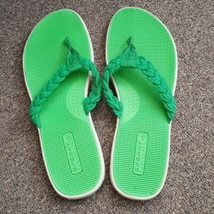 Green Sperry sandals