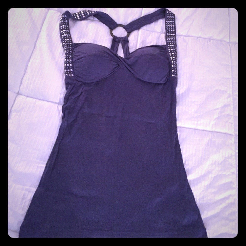 Bebe tank with jewel detailed straps