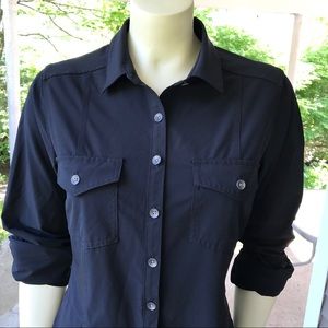 Black Eddie Bauer Long-Sleeve shirt dress small