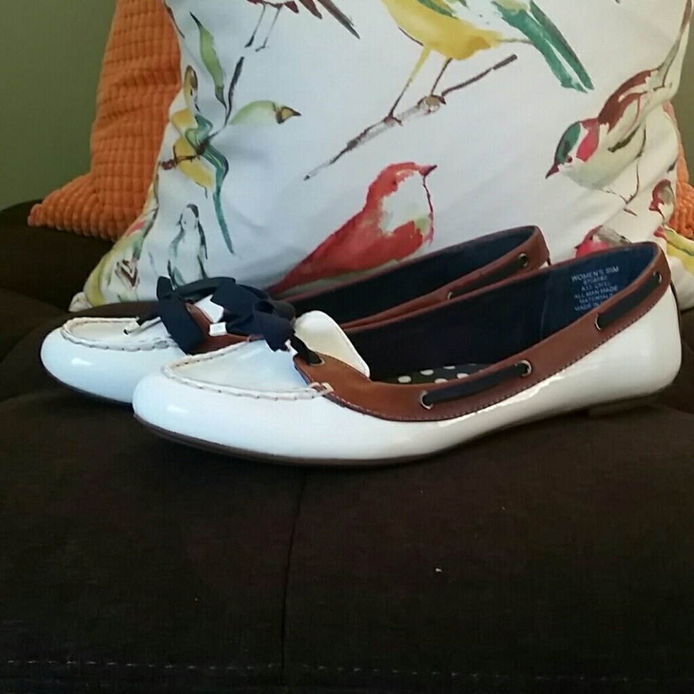 White "patent leather" flats