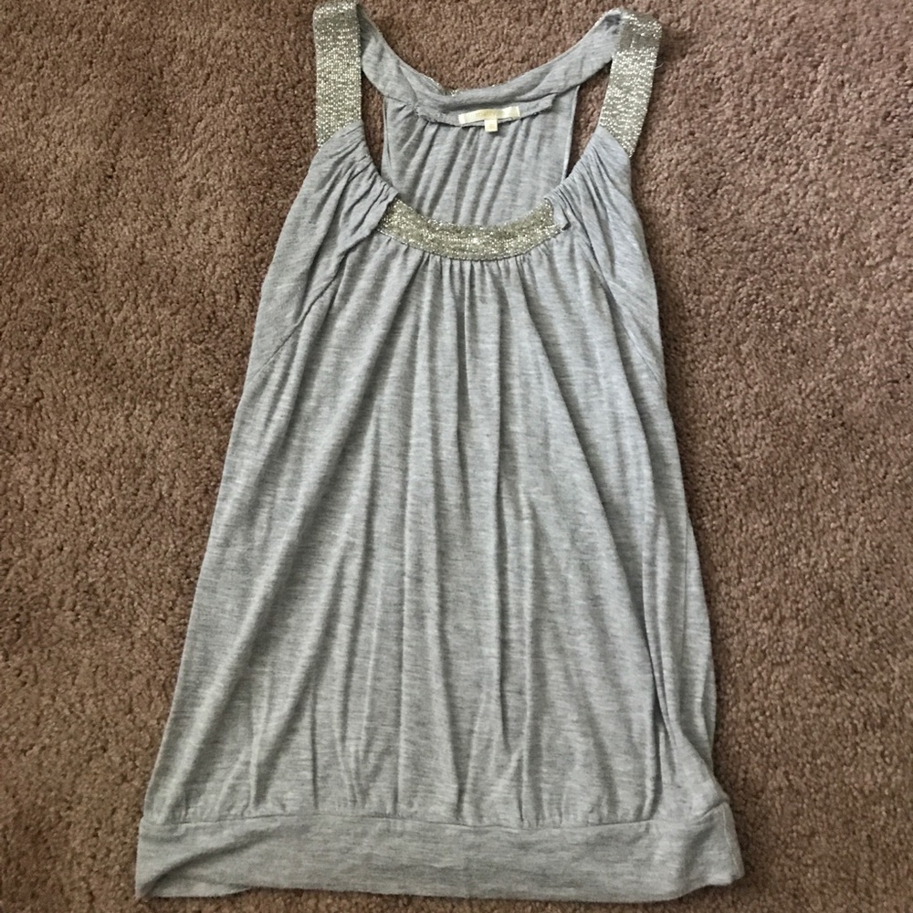 Grey beaded top