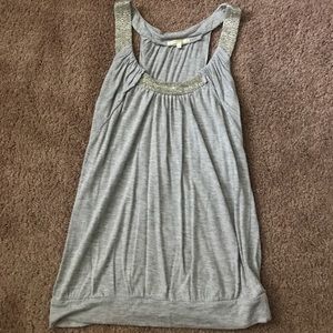 Grey beaded top
