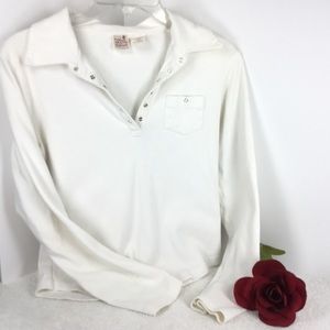 Fossil Brand White Snap Shirt Size Large