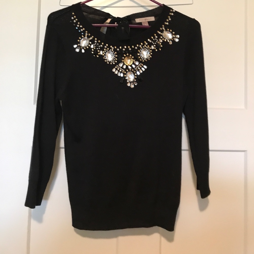 Jeweled Black Sweater