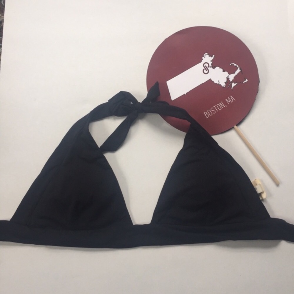 Perry Ellis Black Halter Swim Top