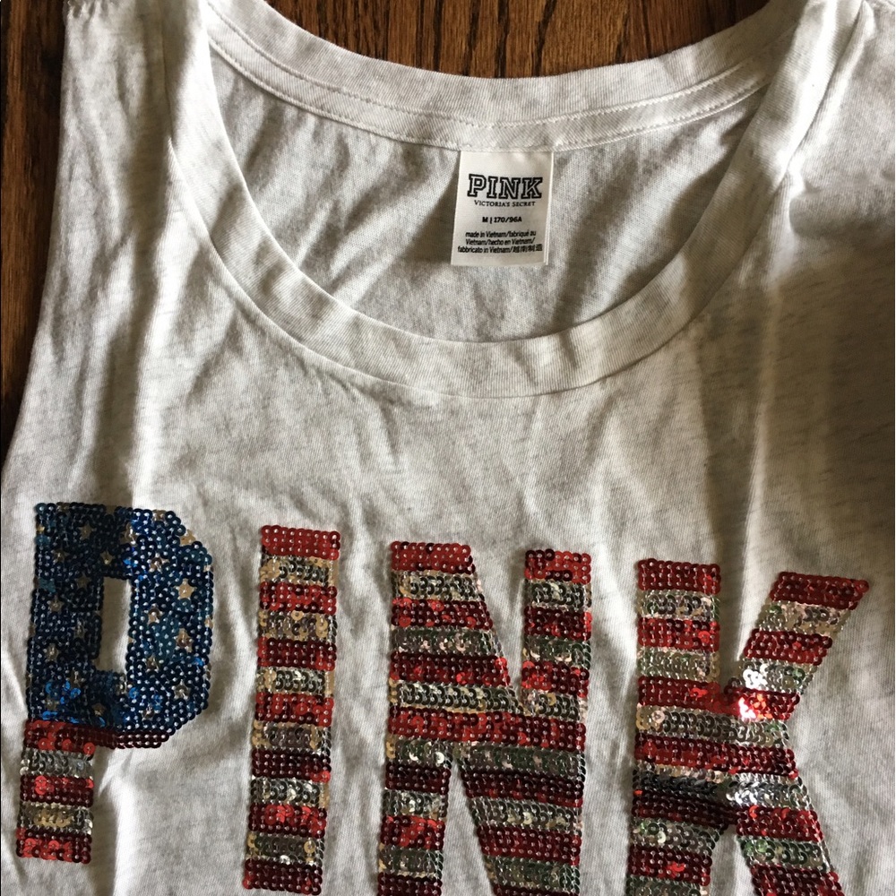 Sold. VS Pink bling tank Americana - Picture 3 of 4