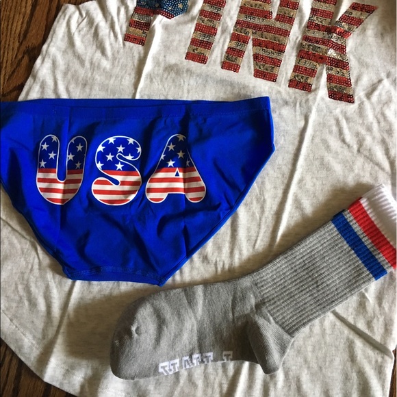 Sold. VS Pink bling tank Americana - Picture 2 of 4