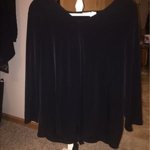 Chico's size 3 black tie front vneck blouse