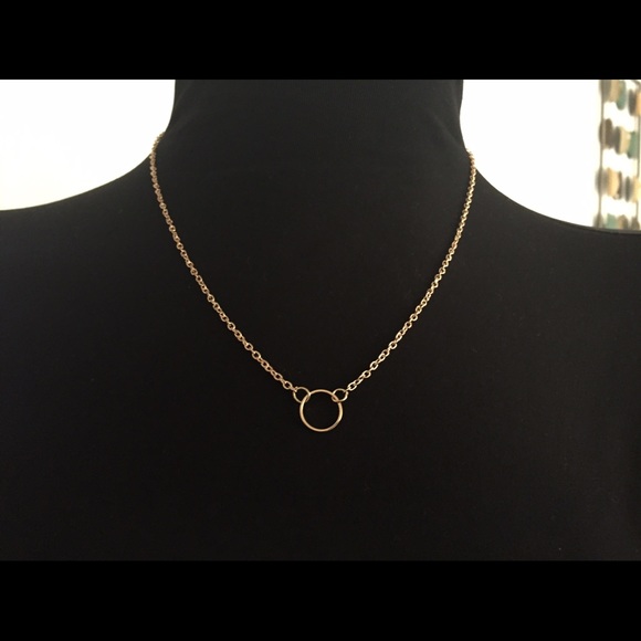 Dainty Gold Circle of Karma Necklace - Picture 2 of 2