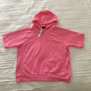 J. Crew Neon pink short sleeved hoodie