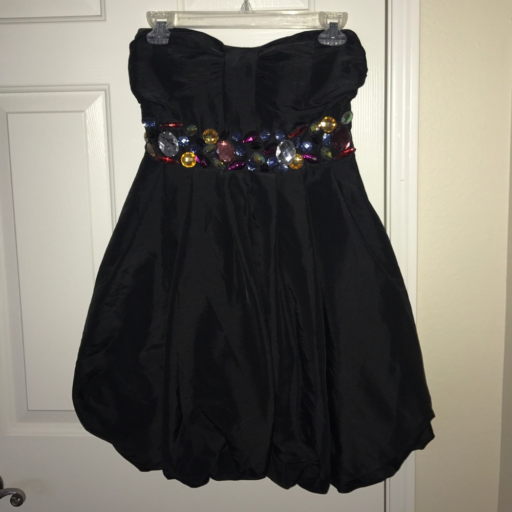 Black jeweled bubble dress