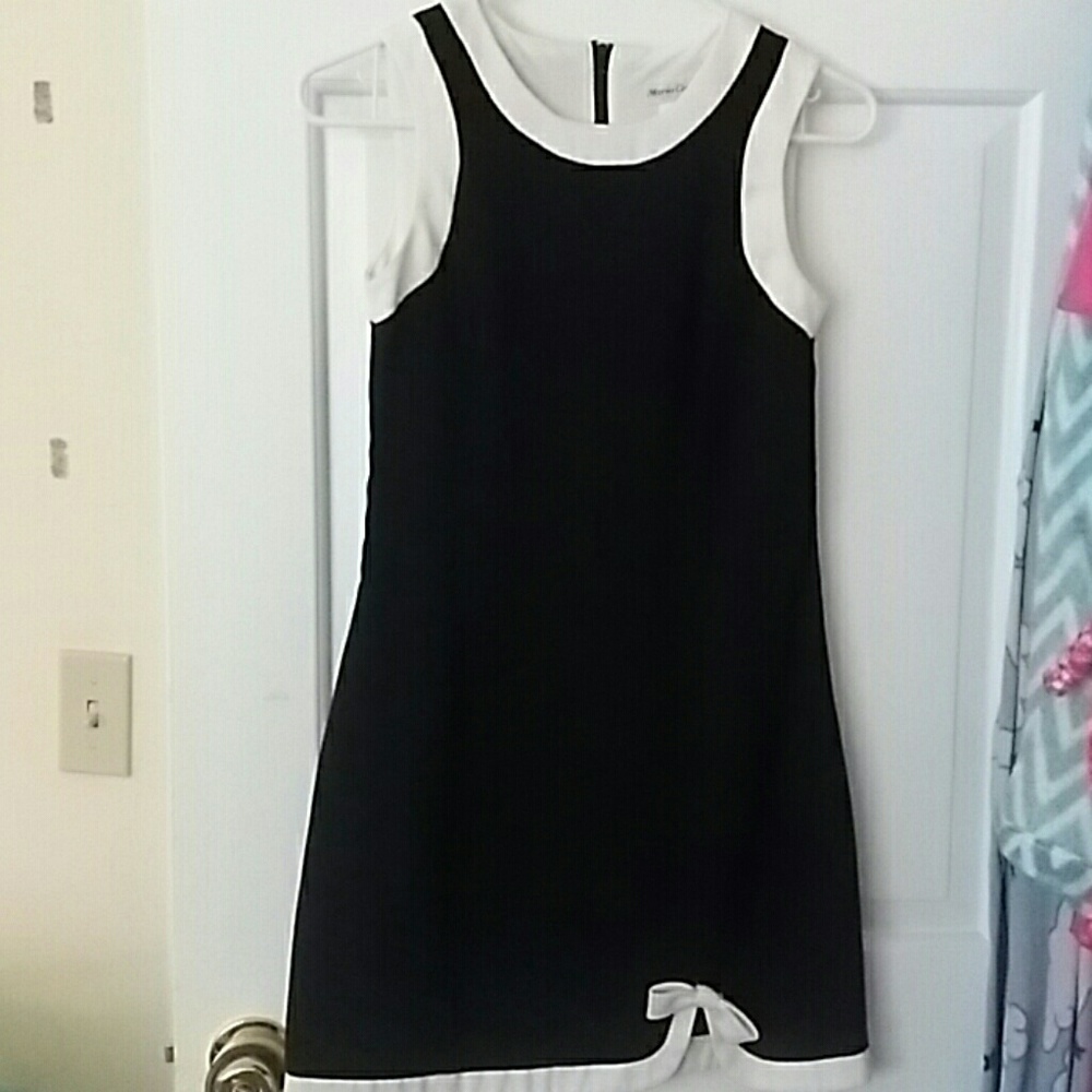 Black and White Dress with Bow