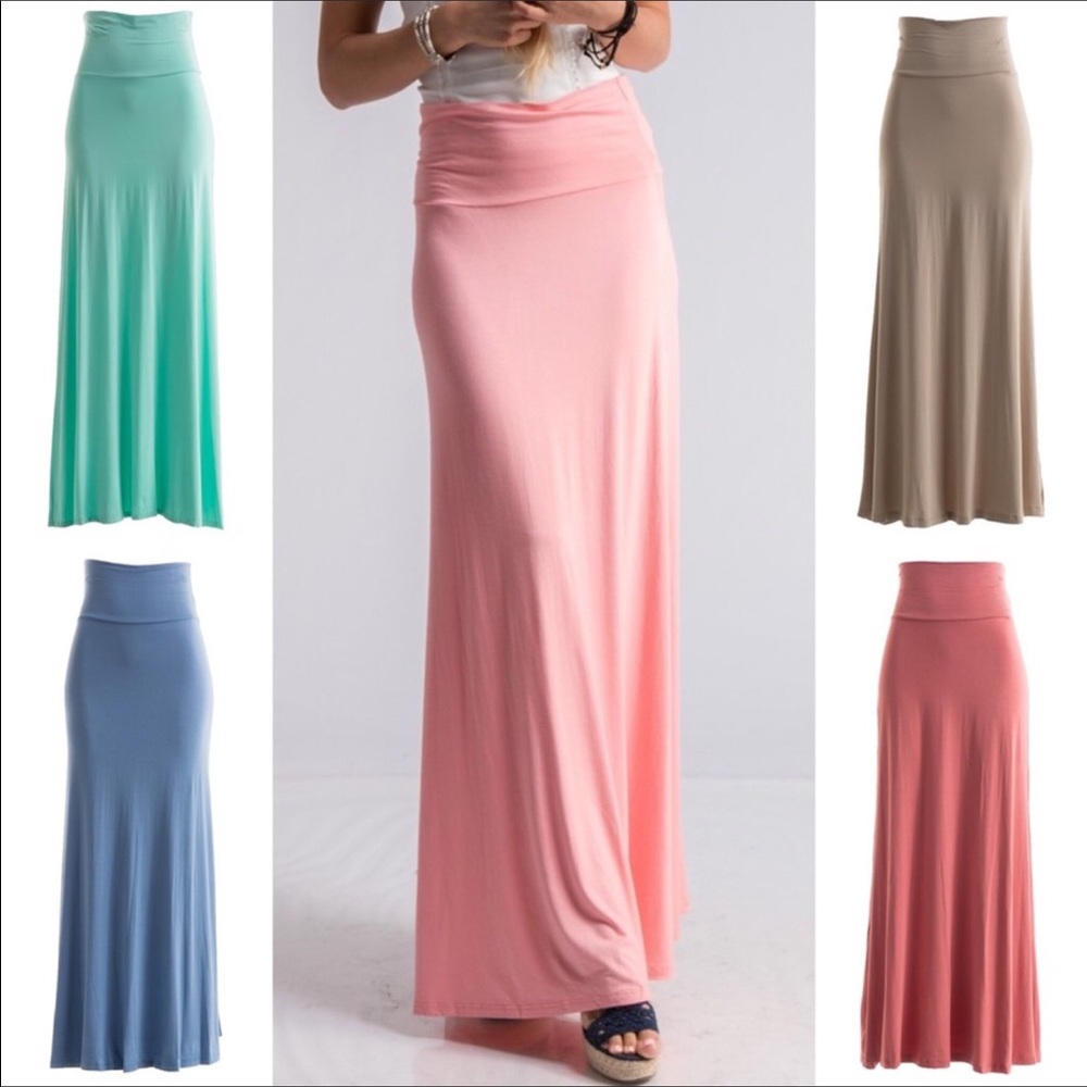 New Women's Mint Color Maxi Skirt